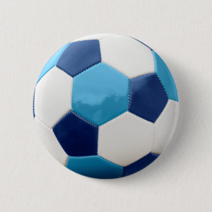 Badge Rond 5 Cm Soccer Ball blues