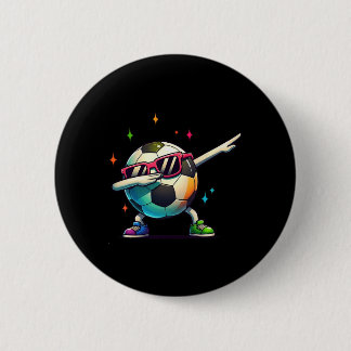 Badge Rond 5 Cm Soccer Byll Dabbing Sungles Soccer Player Kids Boy