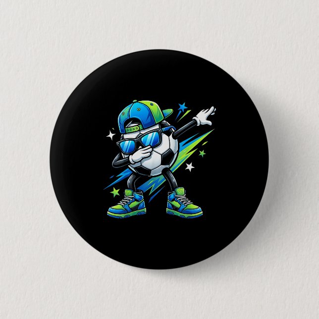 Badge Rond 5 Cm Soccer Dabbing Srts Cool Boys Girls Game Day Srt  (Devant)