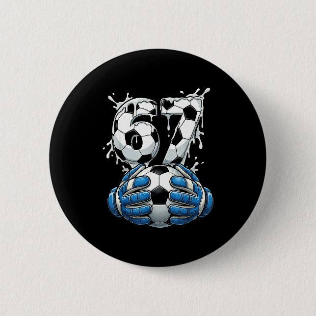 Badge Rond 5 Cm Soccer Drip Number 67 Boys Soccer Goalkeeper 67  (Devant)