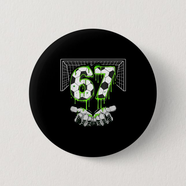 Badge Rond 5 Cm Soccer Drip Number 67 Boys Soccer Player 67 Footba (Devant)