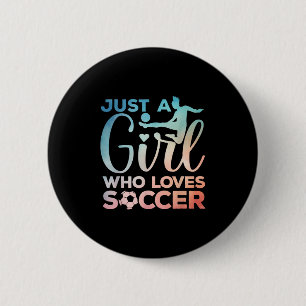 Badge Rond 5 Cm Soccer Girl Art Pour Les Filles Enfants Enfant Enf