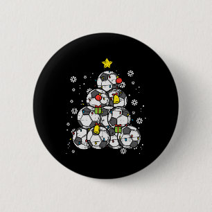 Badge Rond 5 Cm Soccer Noël Arbre Joueur Joueurs Garçons Filles Ho