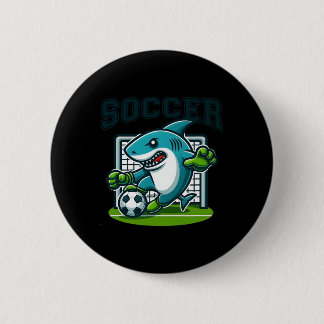 Badge Rond 5 Cm Soccer Shark Playing Soccer 