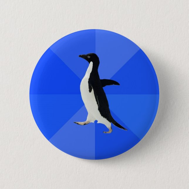 Badge Rond 5 Cm Social-Maladroit-Pingouin-Meme (Devant)