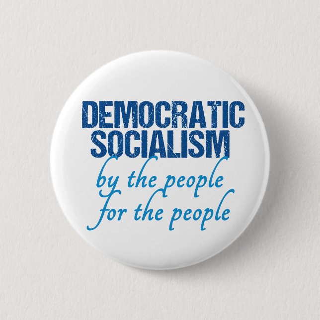 Badge Rond 5 Cm Socialisme démocratique Démocrate Définition Socia (Devant)