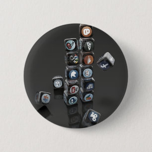 Badge Rond 5 Cm SOCIALUTION - Surcharge sociale de médias