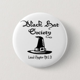 Badge Rond 5 Cm Société de casquette noir