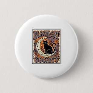Badge Rond 5 Cm Société du chat noir Chat noir Art vectoriel vinta
