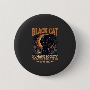 Badge Rond 5 Cm Société humanitaire du chat noir Halloween Croissa