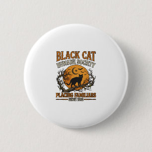 Badge Rond 5 Cm Société humanitaire du chat noir Halloween pleine 