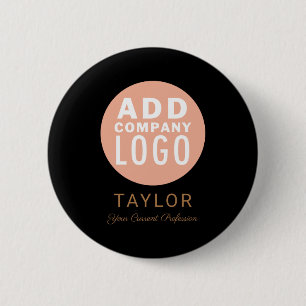 Badge Rond 5 Cm Société Logo Entreprise Personnalisé Nom du Person