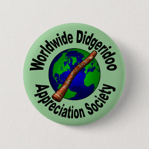 Badge Rond 5 Cm Société mondiale d'appréciation de Didgeridoo