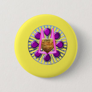 Badge Rond 5 Cm Socle en métal doré