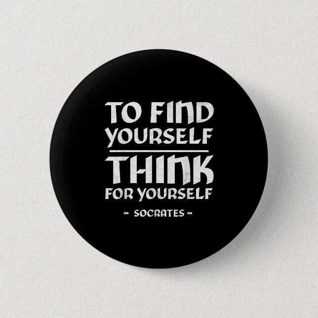 Badge Rond 5 Cm Socrate Auto-Sensibilisation Stoicisme Citation Ph (Devant)