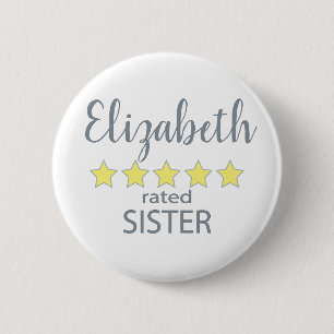 Badge Rond 5 Cm Soeur 5 étoiles