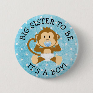 Badge Rond 5 Cm Soeur à être sa un bouton de baby shower de sing