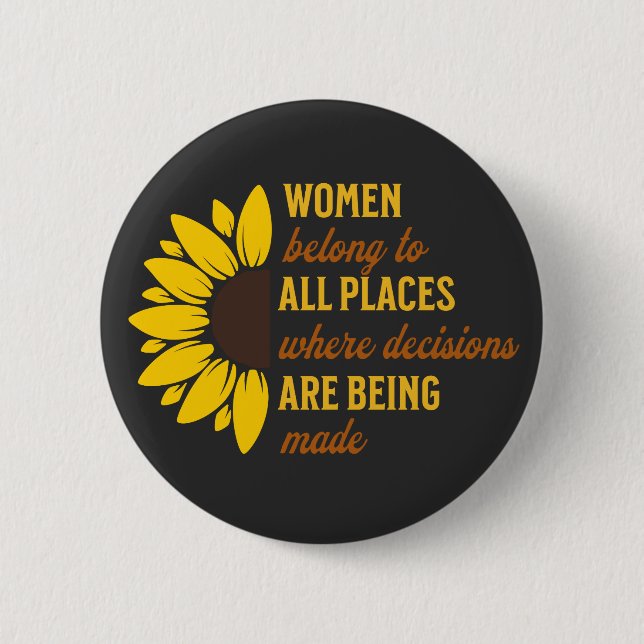 Badge Rond 5 Cm Soeur Cadeau d'anniversaire Feminist Sunflower Kee (Devant)