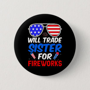 Badge Rond 5 Cm Soeur De Commerce Pour Les Feux 4 juillet Féminist