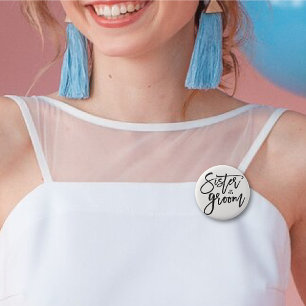 Badge Rond 5 Cm Soeur De La Groom Brush Mariage Fête De Mariage