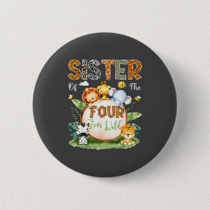 Badge Rond 5 Cm Sœur des quatre safari dans la jungle toujours sau