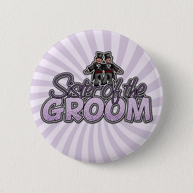 Badge Rond 5 Cm soeur du bouton de marié (Devant)
