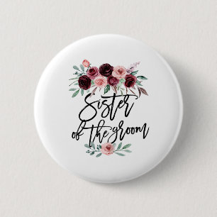 Badge Rond 5 Cm Sœur du marié mariage belle-sœur demoiselle d'honn