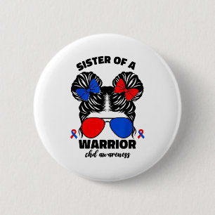 Badge Rond 5 Cm Sœur d'un guerrier CHD Anomalie cardiaque congénit