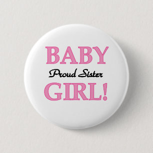Badge Rond 5 Cm Soeur fière de bébé