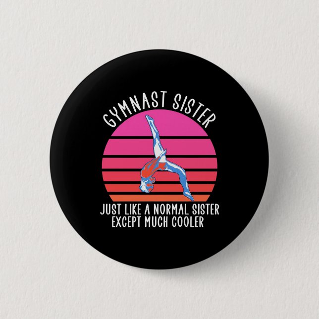 Badge Rond 5 Cm Soeur Gymnaste (Devant)