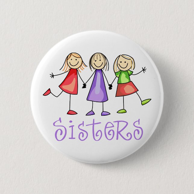 Badge Rond 5 Cm Soeurs (Devant)