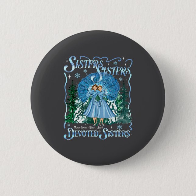 Badge Rond 5 Cm Sœurs dévouées Joyeux Noël Pâques Blanches Pajamas (Devant)