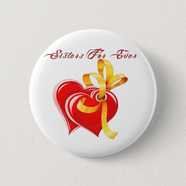Badge Rond 5 Cm Soeurs Pour Tous Les Coeurs (Devant)