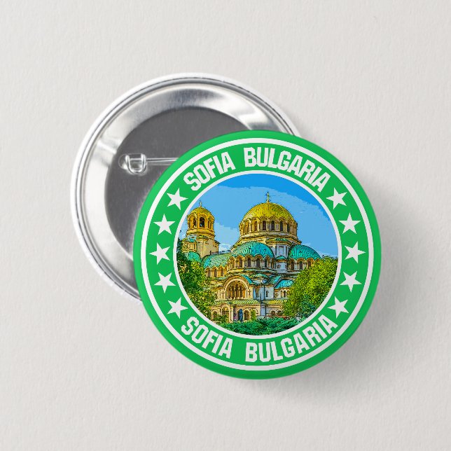 Badge Rond 5 Cm Sofia Bulgarie (Devant & derrière)