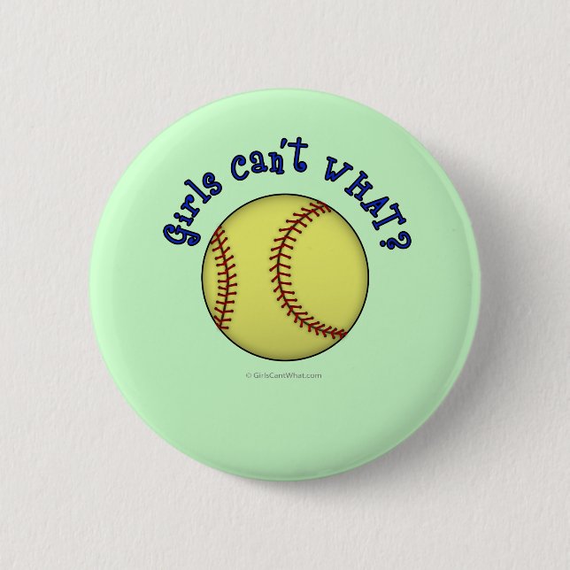 Badge Rond 5 Cm Softball-Blue (Devant)