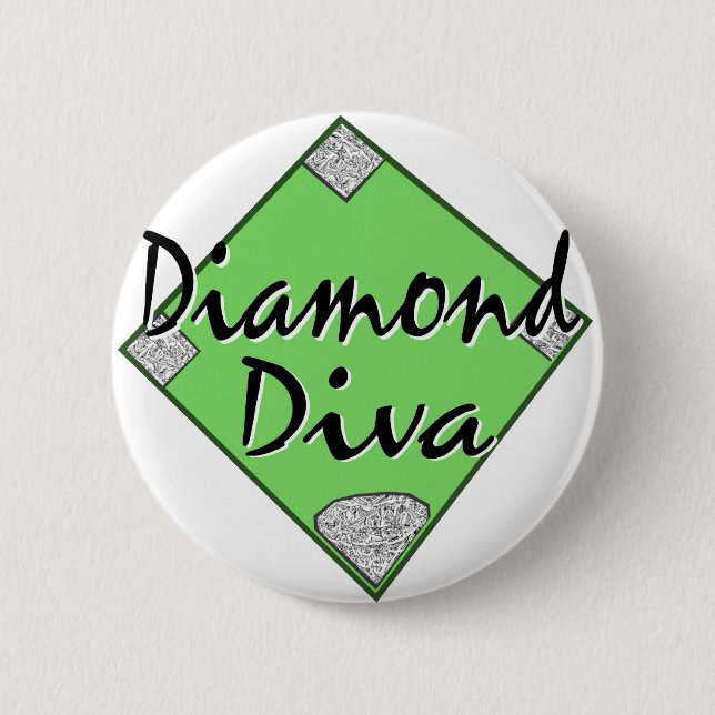 Badge Rond 5 Cm Softball Diamond Diva (Devant)