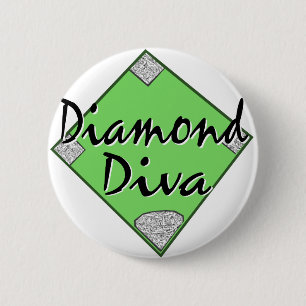 Badge Rond 5 Cm Softball Diamond Diva