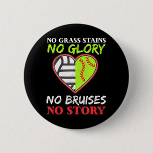 Badge Rond 5 Cm Softball Volleyball pour Team Sport Hobby Player