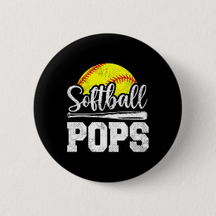 Badge Rond 5 Cm Softll Pops Softll Joueur Jour Père &# ; s Jour