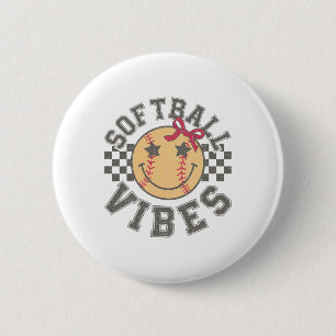 Badge Rond 5 Cm Softll Vibes Coquette Softll Jour de Match Filles