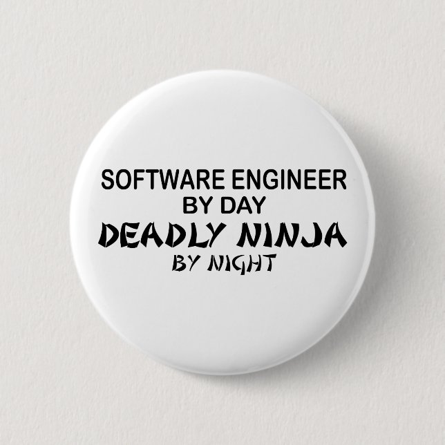 Badge Rond 5 Cm Software Engineer Ninja mortel (Devant)