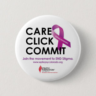 Badge Rond 5 Cm Soin. Clic. Commettez le bouton