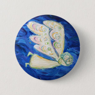 Badge Rond 5 Cm Soin de l'âme Flying Angel & Baby Pin Pendentif