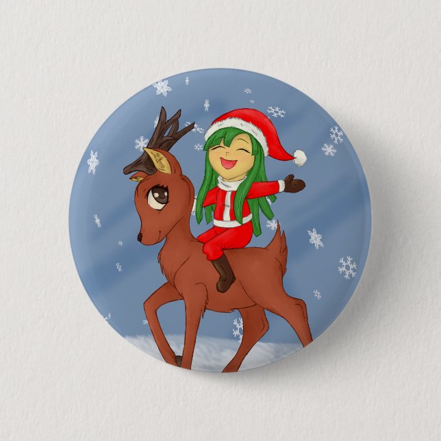 Badge Rond 5 Cm Soin de Noël (Devant)