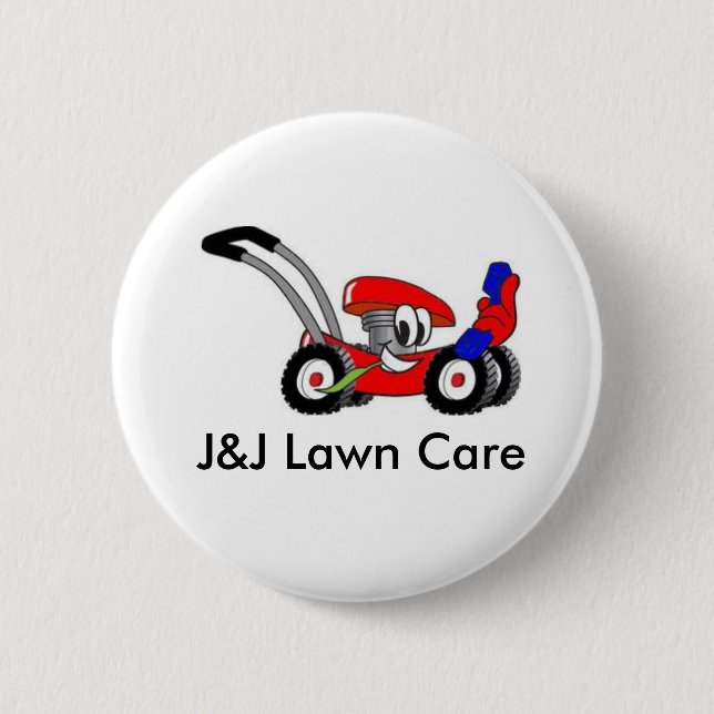 Badge Rond 5 Cm Soin de pelouse de J&J (Devant)