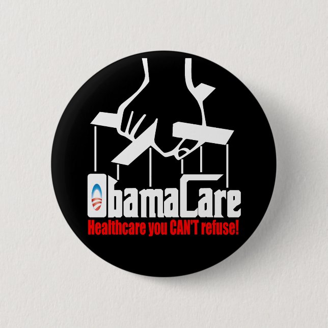 Badge Rond 5 Cm Soin d'Obama : Soins de santé que vous ne pouvez (Devant)