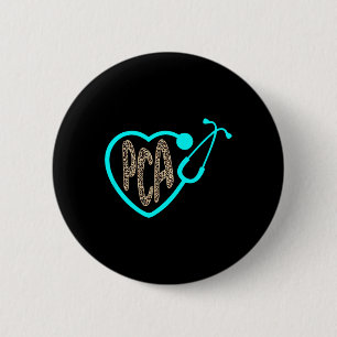 Badge Rond 5 Cm Soins aux patients Pca Coeur constant Leopard Infi