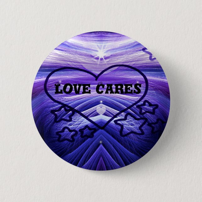 Badge Rond 5 Cm Soins d'amour, Coeur pourpre_ (Devant)