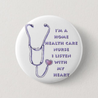 Badge Rond 5 Cm Soins de santé à domicile Infirmière Coeur