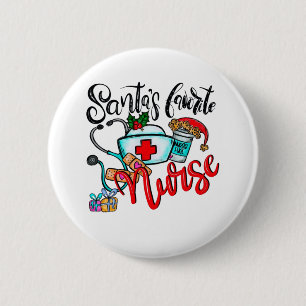Badge Rond 5 Cm Soins infirmiers de Noël1